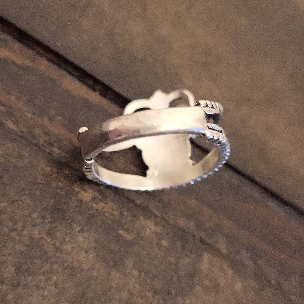 Silver Crown Ring With Turquoise Stone Ring